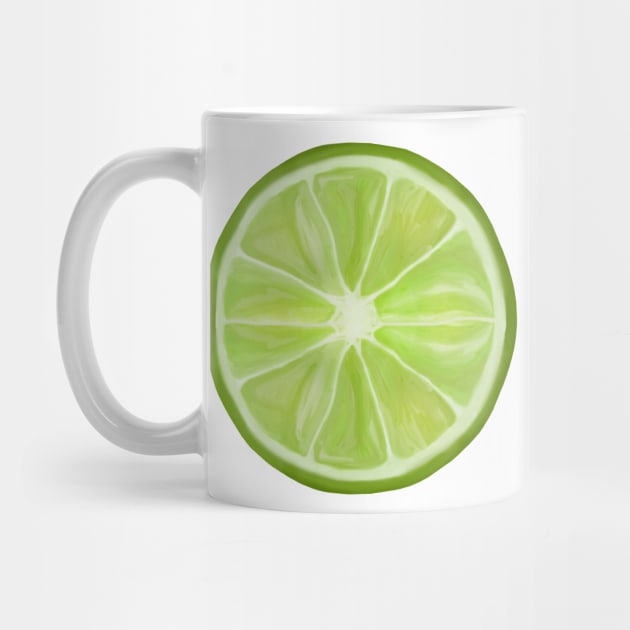 Green Lime Citrus Circle Slice by Art by Deborah Camp